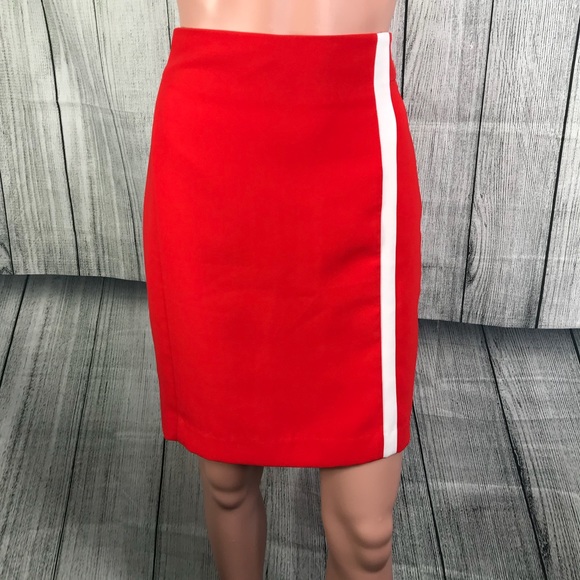 Banana Republic Dresses & Skirts - Banana Republic Red/White Pencil Skirt Back Slit 0